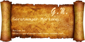 Gerstmayer Mariann névjegykártya